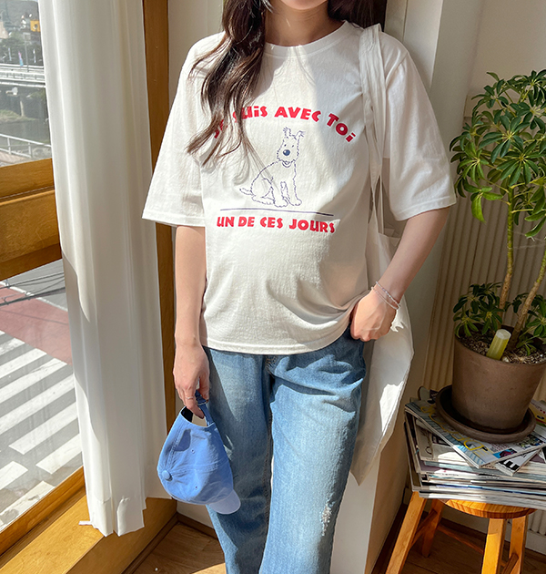 임부복*아베크 반팔 티셔츠